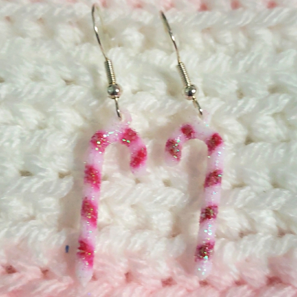 Candy Cane Dangle Earrings